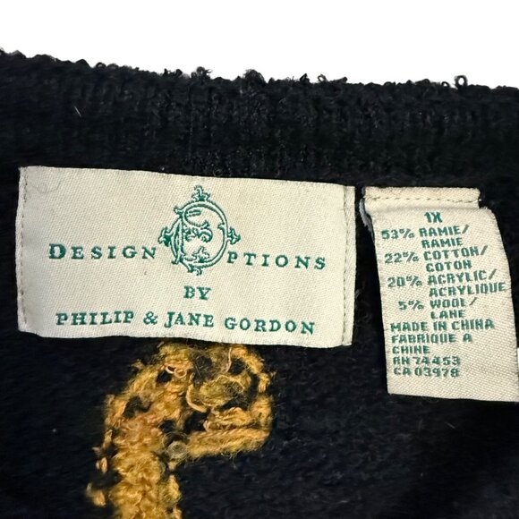 Design Options Philip & Jane Gordon Fall Pumpkin Button Down Cardigan Sweater - Picture 3 of 9